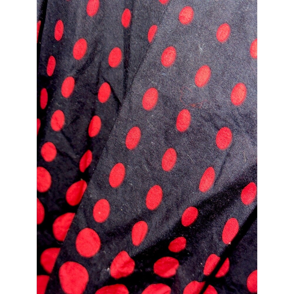 Red & Black Polka Dot Sweetheart Strapless Fit & Flare Dress Crenoline Skirt - Picture 4 of 7